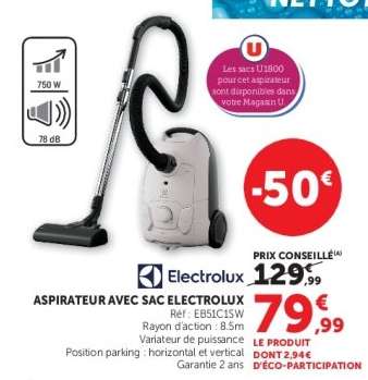 Aspirateur avec sac Electrolux