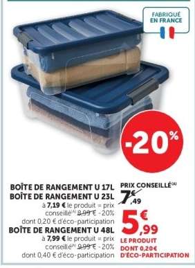 Boîte de rangement U 17L, 23L, 48L