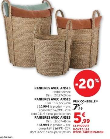 PANIÈRES AVEC ANSES