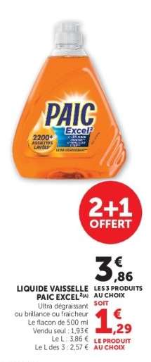 LIQUIDE VAISSELLE PAIC EXCEL