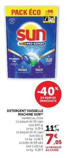 DETERGENT VAISSELLE MACHINE SUN