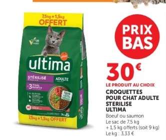 Croquettes Pour Chat Adulte Stérilisé Ultima