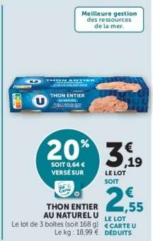 THON ENTIER AU NATUREL U