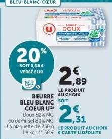 Beurre Bleu Blanc Coeur U