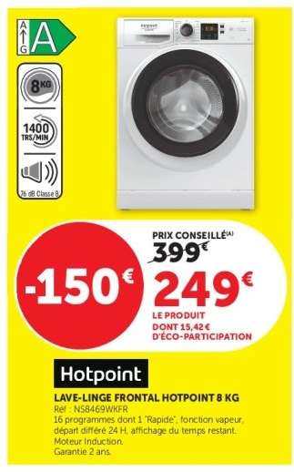 Lave-linge frontal Hotpoint 8 kg