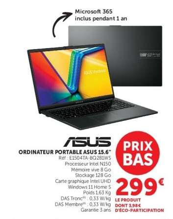 ORDINATEUR PORTABLE ASUS 15.6”