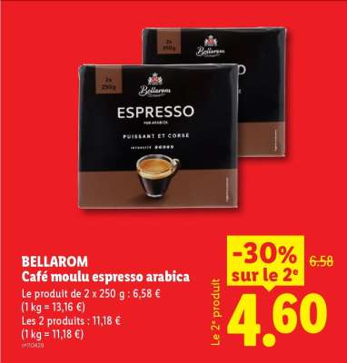 BELLAROM Café moulu espresso arabica