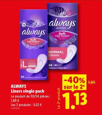 ALWAYS Liners single pack