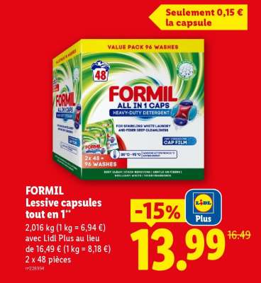 FORMIL Lessive capsules tout en 1