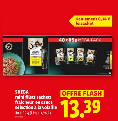 SHEBA mini filets sachets fraîcheur en sauce sélection à la volaille