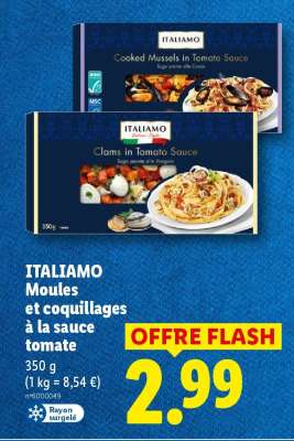 ITALIAMO Moules et coquillages à la sauce tomate