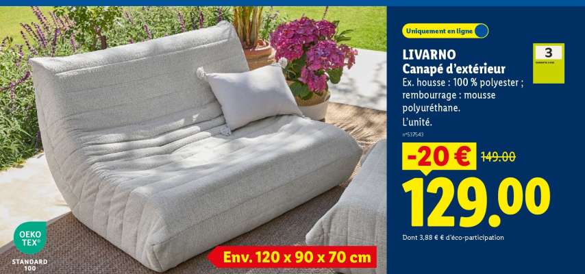 LIVARNO Canapé d'extérieur