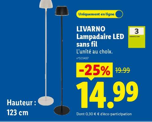 LIVARNO Lampadaire LED sans fil