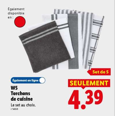 W5 Torchons de cuisine