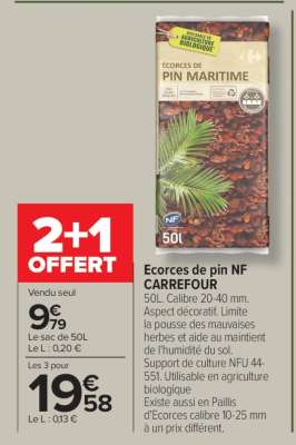 Ecorces de pin NF CARREFOUR