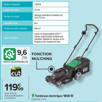 Tondeuse électrique 1800 W