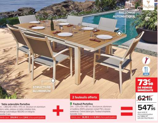 Table extensible Portofino
