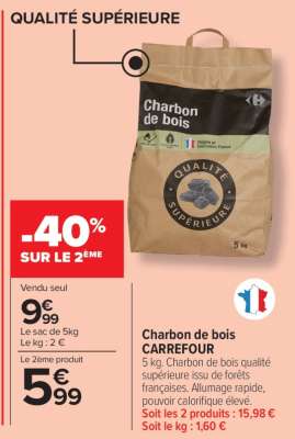 Charbon de bois CARREFOUR