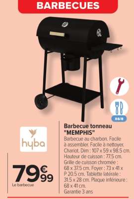 Barbecue tonneau 'MEMPHIS'
