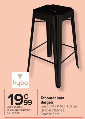 Tabouret haut Bergen