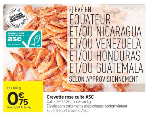 Crevette rose cuite ASC