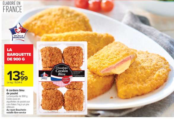 6 cordons bleu de poulet