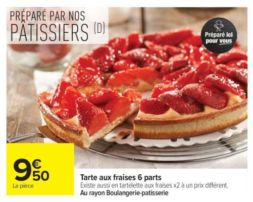 Tarte aux fraises 6 parts
