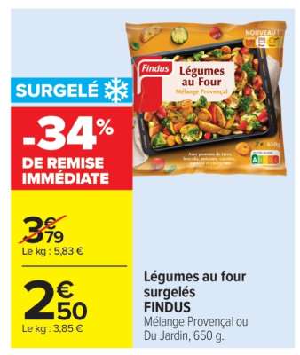 Légumes au four surgelés FINDUS