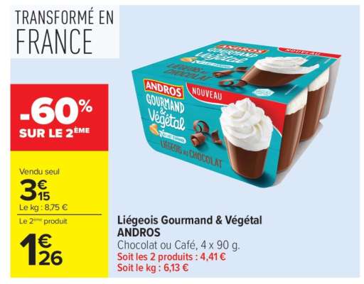Liégeois Gourmand & Végétal ANDROS