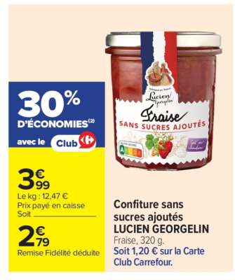 Confiture sans sucres ajoutés LUCIEN GEORGELIN