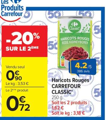 Haricots Rouges CARREFOUR CLASSIC'