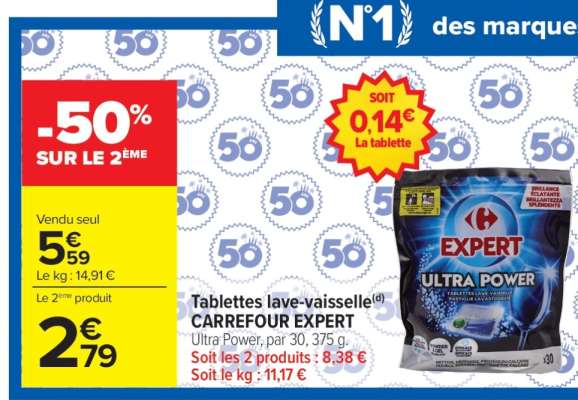 Tablettes lave-vaisselle CARREFOUR EXPERT