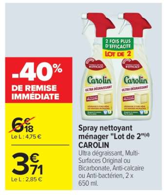 Spray nettoyant ménager "Lot de 2" CAROLIN