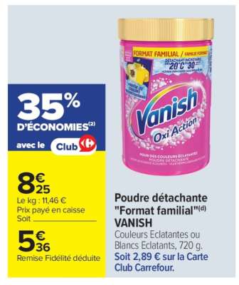 Poudre détachante «Format familial» VANISH