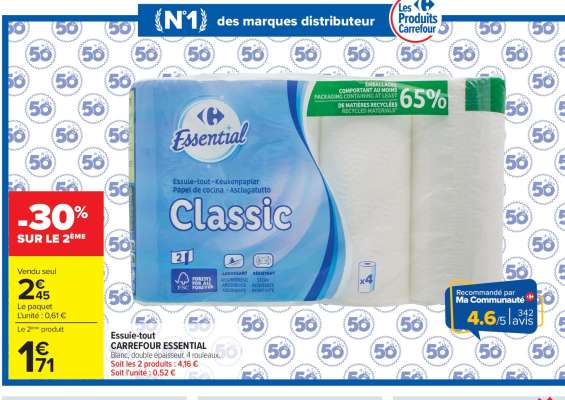 Essuie-tout CARREFOUR ESSENTIAL