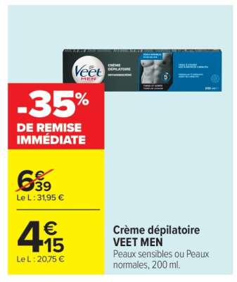 Crème dépilatoire VEET MEN