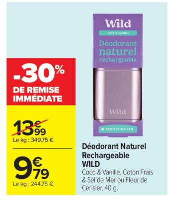 Déodorant Naturel Rechargeable WILD