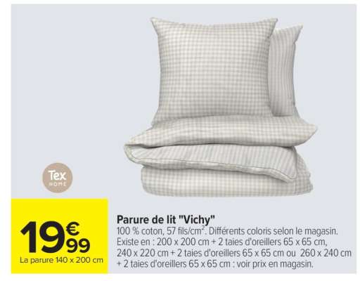 Parure de lit "Vichy"