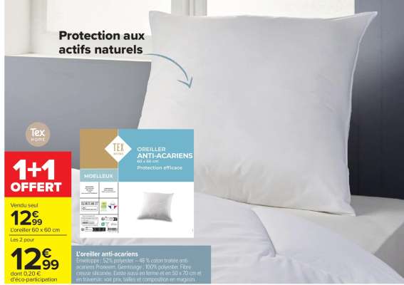 Oreiller anti-acariens