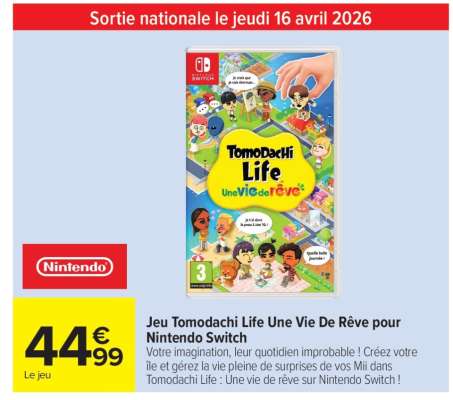 Jeu Tomodachi Life Une Vie De Rêve pour Nintendo Switch
