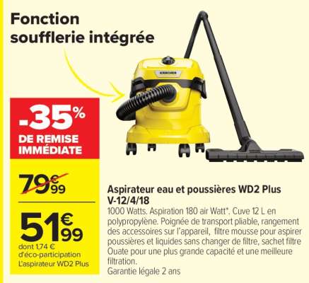 Aspirateur eau et poussières WD2 Plus V-12/4/18