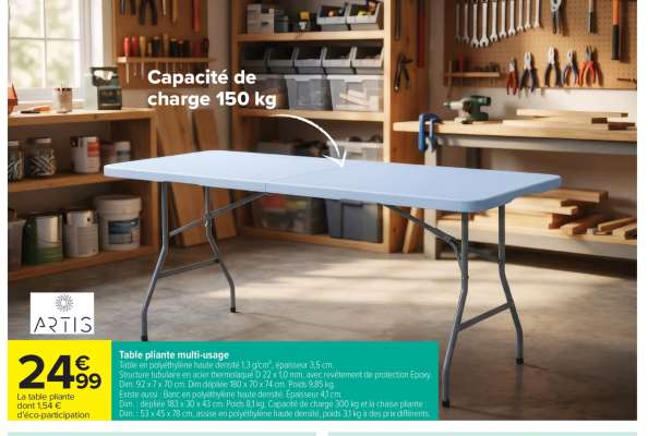 Table Pliante multi-usage