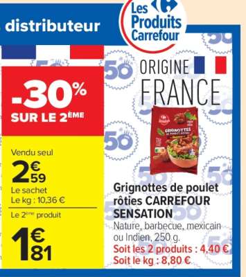 Grignottes de poulet rôties CARREFOUR SENSATION