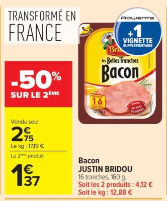 Bacon JUSTIN BRIDOU
