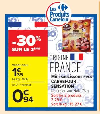 Mini Saucissons Secs Carrefour Sensation