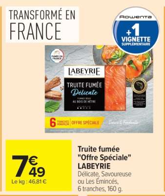 Truite fumée "Offre spéciale" LABEYRIE
