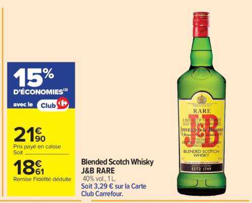 BLENDED SCOTCH WHISKY "J&B RARE"