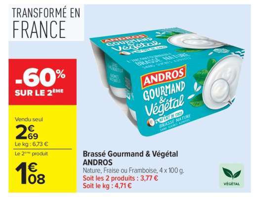 Brassé Gourmand & Végétal ANDROS