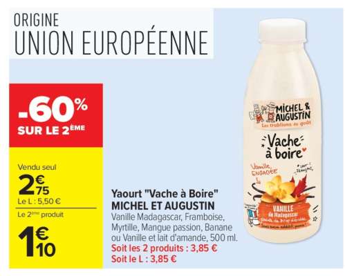 Yaourt "Vache à Boire" MICHEL ET AUGUSTIN