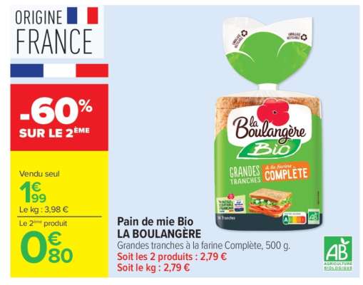 Pain de mie Bio LA BOULANGÈRE